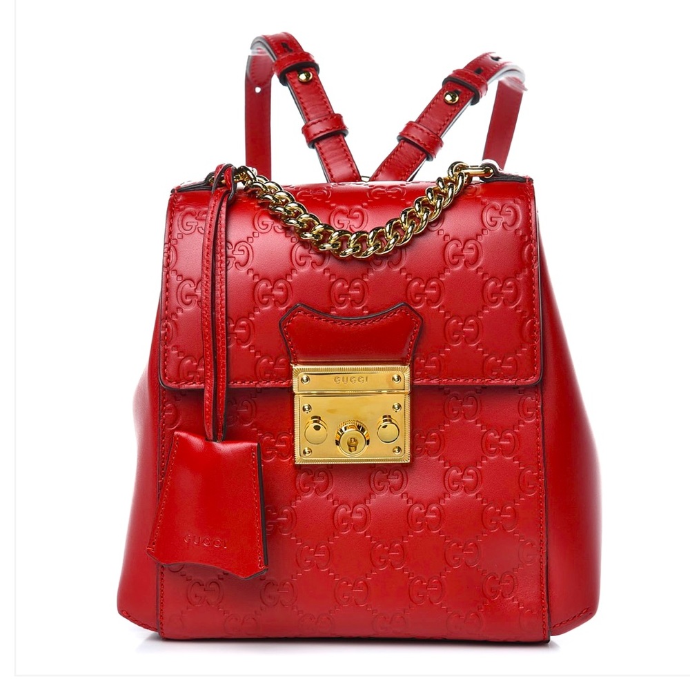 NWT Gucci Guccissima Padlock Backpack Leather Bag
